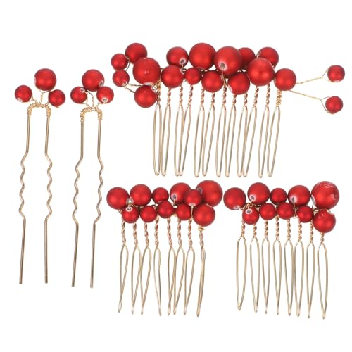 Beaupretty Teiliges Hochzeits Haarset mit Grünen Perlen Goldfarbenem Kupferdraht Haarkämme und Förmige Haarnadeln Robuster Brautschmuck für Besondere Anlässe und Festliche Frisuren von Beaupretty