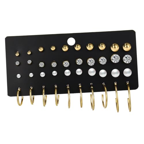 Beaupretty Teiliges Set Perlen Strass Creolen Ohrstecker Schmuckset Klassische Stilvolle Ohrringe Einfache Vintage optik Kratzfest Geeignet für Hochzeit Geburtstag Weihnachten von Beaupretty