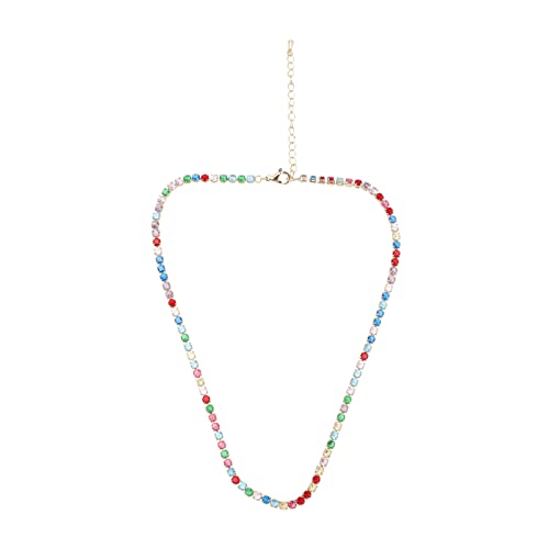 Beaupretty Tennis Halskette Für Damen Hip Hop Kristallkette 3mm Goldfarbene Steine Stilvolle Strass Halskette Für Hochzeiten Und Partys von Beaupretty