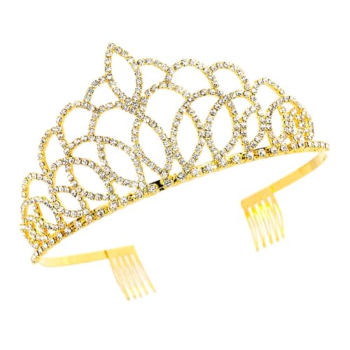 Beaupretty Tiara Krone Stirnband mit Funkelnden Strasssteinen Sicherer durch Befestigungsringe Luxuriöses Design für Hochzeit Braut Party und Besondere Anlässe von Beaupretty
