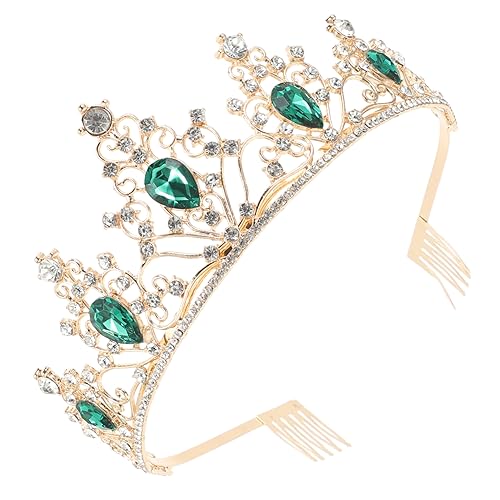 Beaupretty Tiara für Frauen Kristallkrone für Hochzeiten Geburtstagsaccessoires und Festliche Anlässe Brautschmuck Haaraccessoire mit Schickem Design Grün von Beaupretty