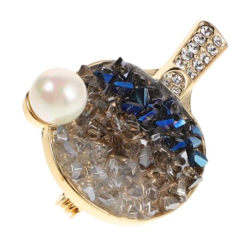 Beaupretty Tischtennis Schläger Brosche Sport Emaille Pin für Frauen Strass Anstecknadel Einzigartiges für Tischtennis Fans Vielseitiges Accessoire für Kleidung und Taschen von Beaupretty