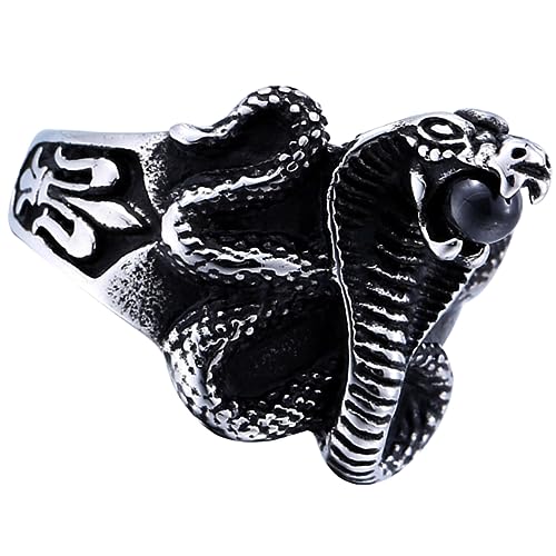 Beaupretty Schlangenring Für Männer Retro-punk-stil Titanstahl Fingerring Edelsteinring Stylische Herrenschmuck Für Mottopartys Und Alltag von Beaupretty