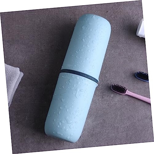 Beaupretty Tragbares Reisezahnbürsten Etui mit Abnehmbarem Becher Wasserdichter Zahnbürstenbehälter für Unterwegs Kompakte Aufbewahrungsbox Frischem Himmelblau für Badezimmer und Reisen von Beaupretty