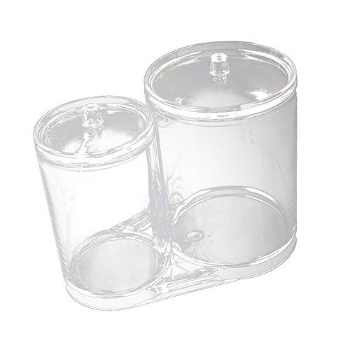 Beaupretty Transparente Acryl Make Up Aufbewahrungsbox mit Deckel Doppelkammer Kosmetik Organizer für Wattepads und Wattestäbchen Großer Fassungsvermögen Leicht Langlebig und Reisefreundlich von Beaupretty