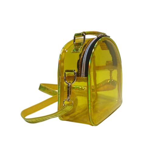 Beaupretty Transparente Crossbody Tasche Damen PVC Schultertasche Modisch Alltag Freizeit Party Gelb Leichte Umhängetasche mit Großzügigem Stauraum Stilvoll und Vielseitig für Shopping und von Beaupretty