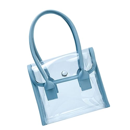 Beaupretty Transparente Jelly Bag Damen Handtasche PVC Frühling Sommer Mode Tote Bag für Shopping Arbeit Party Alltag Blau von Beaupretty