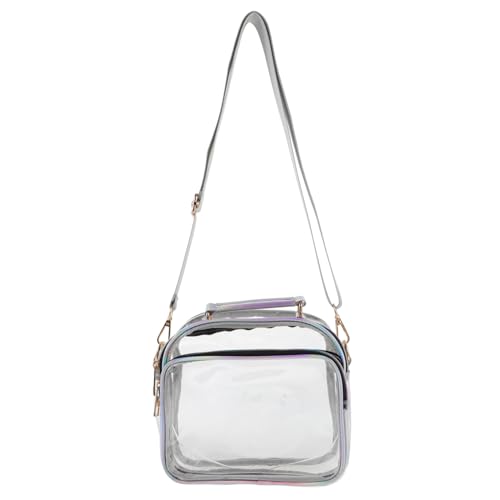 Beaupretty Transparente PVC Crossbody Bag Damen Verstellbarer Schulterriemen Leichte Umhängetasche Modisch für Shopping Reise Alltag Transparente Handtasche von Beaupretty