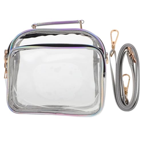 Beaupretty Transparente PVC Schultertasche Damen Kleine Crossbody Tasche Leicht Modisch Praktisch für Alltag Shopping Reisen Klare Umhängetasche mit Mittlerer Kapazität Komfortables Material von Beaupretty