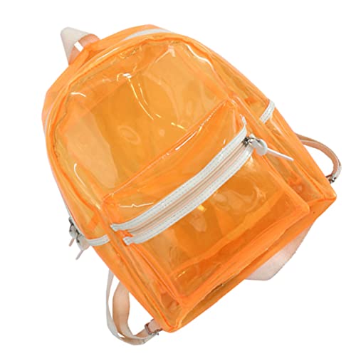 Beaupretty Transparenter Jelly Rucksack Kreativer Klarer Rucksack für Damen Strapazierfähig und Leicht für Schule Festivals und Reisen Orange Erhältlich von Beaupretty