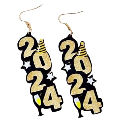 Beaupretty Trendige Acryl Ohrhänger Damen Glänzend Leicht Modische Tropfenohrringe für Silvester Party Geschenk von Beaupretty