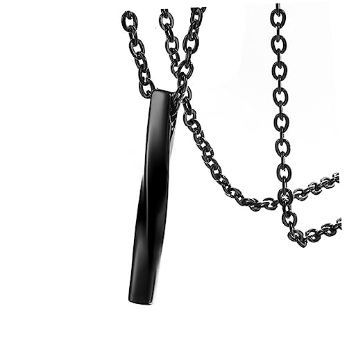Beaupretty Twisted Cylinder Pendant Necklace für Herren Schmuck Schwarz mit Kette Kreatives Modeaccessoire für Besondere Anlässe und von Beaupretty