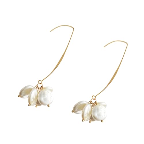 Beaupretty U-förmige Damen-ohrhänger Mit Perlenplatte Goldfarben Ohrschmuck Für Jeden Anlass Modebewusstes Design Für Hawaii-partys Feiertage Und Geburtstage von Beaupretty