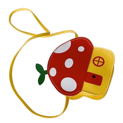 Beaupretty Umhängetasche Pilz Design mit Verstellbarem Gurt Niedliche Rote Mädchen Schultertasche mit Reißverschluss Leichte Tragbare Kleine Crossbody Geldbörse für Schule und Reisen von Beaupretty