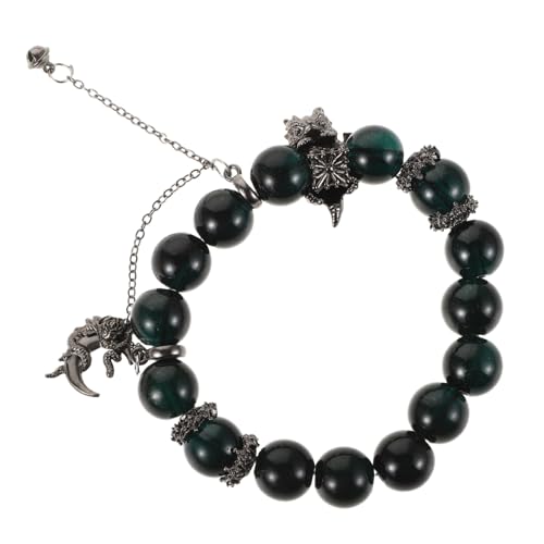 Beaupretty Unisex Dunkle Perlenarmband mit Drachenanhängern Stilvolles Armband Handpolierten Langlebigen Materialien Modisches für Männer Frauen Elegantes Accessoire von Beaupretty
