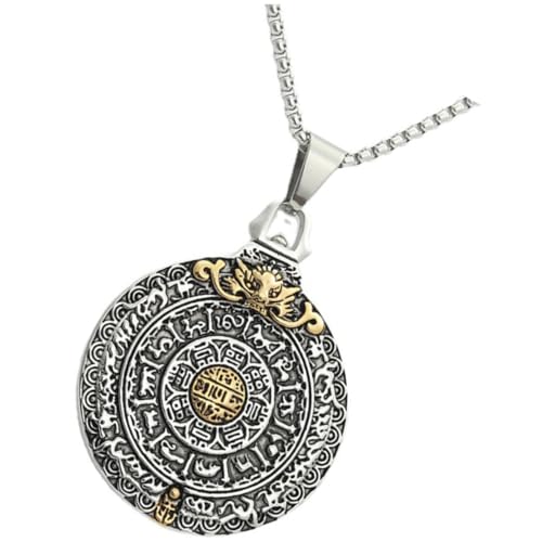 Beaupretty Unisex Edelstahl Halskette mit Chinesischem Tierkreiszeichen Anhänger Retro Stil Langlebige Titanstahl Kette Modischer Schmuck für Herren und Damen für Alltag und Party von Beaupretty