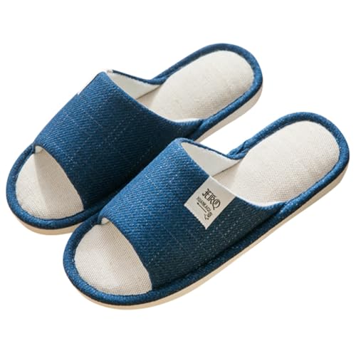 Beaupretty Unisex Hausschuhe aus Baumwolle und Leinen Leichte Atmungsaktive Indoor Slipper mit Rutschfester Sohle Einfache Farbauswahl Bequeme Pantoletten für Frühling und Herbst von Beaupretty