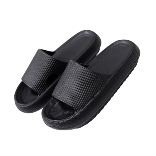 Beaupretty Unisex Massage schaum badeschuhe Rutschfeste Atmungsaktive Hausschuhe mit Dickem Purem Farbdesign Leichte Indoor Slippers für Bad Pool Strand und Alltag Schwarz von Beaupretty