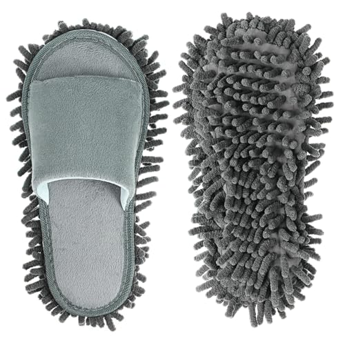 Beaupretty Unisex Mopppantoffeln mit Zehenöffnung Rutschfeste Waschbare Hausschuhe für Bodenreinigung Gemütlich und Warm für Winter Praktische Reinigungsschuhe für Zuhause von Beaupretty
