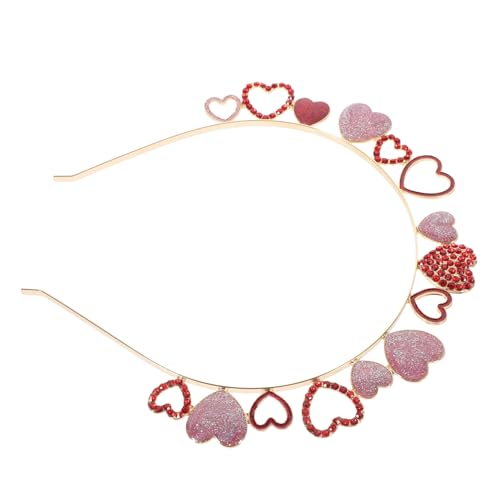 Beaupretty Valentinstag Stirnband Feiertagsstirnbänder Haarreif Mit Herzkrone Süße Reifen Herz-stirnband Valentins-kopfschmuck Valentinstag-stirnband Damen Zubehör Mädchen Strasssteine von Beaupretty