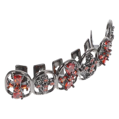 Beaupretty Vampir Halloween Zahnkappen mit Rotem Kreuz und Zirkonia Dunkle Goth Zahnschmuck für Männer und Frauen Langlebige Hip Hop Grills für Cosplay Partys und Themenveranstaltungen von Beaupretty