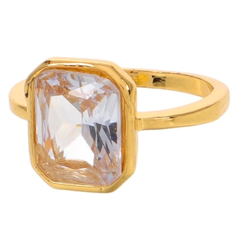Beaupretty Cubic Zirconia Verlobungsring Für Eleganter Vergoldeter Quadratischer Hochzeitsring Zierlicher Schmuck Für Besondere Anlässe Als Brautschmuck Und von Beaupretty