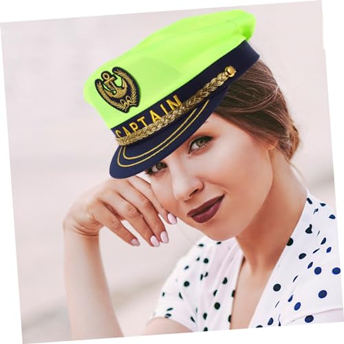 Beaupretty Verstellbare Grüne Kapitänsmütze aus Leichtem Polyesterstoff Strapazierfähig und Komfortabel für Segler Faschings und Cosplay Partys Vielseitiger Boots Captain Hut für Erwachsene von Beaupretty