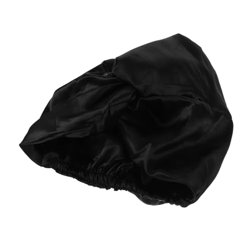 Beaupretty Verstellbare Satin Schlafmütze Damen Elastische Doppellagige Haarkappe für Locken Pflege Schönheits Duschhaube Atmungsaktiv Angenehm Schwarz von Beaupretty
