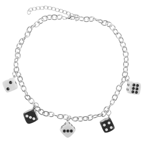 Beaupretty Verstellbare Würfel Halskette Damen Herren Silberner Anhänger Schmuck Kette mit Sicherem Material Halskette für Alltag und zu Weihnachten Valentinstag von Beaupretty