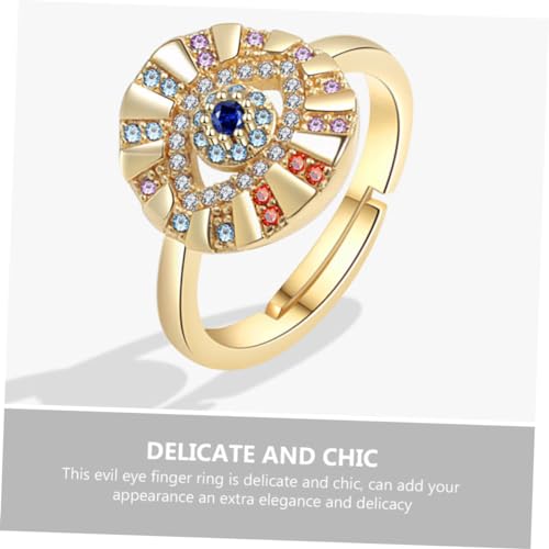Beaupretty Verstellbarer Evil Eye Ring Damen und Herren Filigraner Offener Fingerring mit Blauem Bösem Auge Modisches Schmuckstück für Alltag Party Halloween und Cosplay von Beaupretty