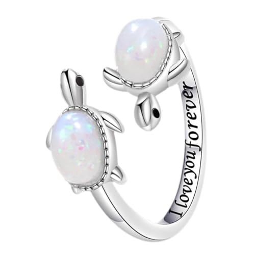 Beaupretty Verstellbarer Fingerring Metall mit Schildkröten Design für Damen Eleganter Schmuck für Frauen Geschenkidee für Anlässe Wie Muttertag oder Geburtstage von Beaupretty