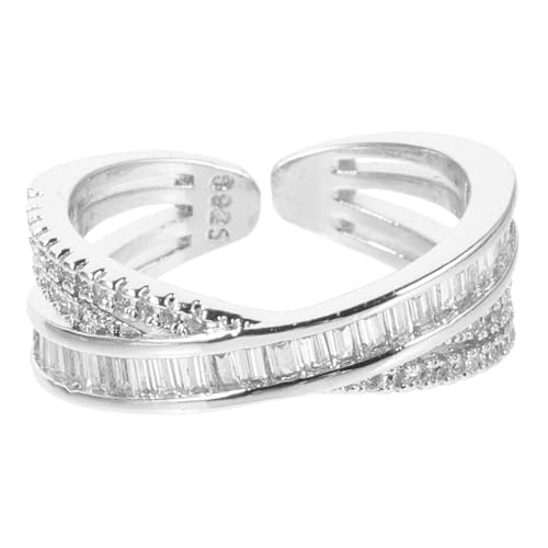 Beaupretty Offener Ring Mit Strass Für Frauen Verstellbar Geometrisches Design Ring-schmuck Für Verschiedene Anlässe Geeignet Für Damen Und Teenager-mädchen von Beaupretty