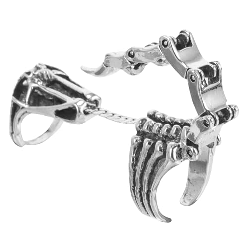 Beaupretty Verstellbarer Gothic Vollfinger Herrenring mit Offener Scharnier im Punk Stil für Cosplay Party und Alltag Stylischer Schmuck für von Beaupretty