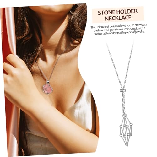 Beaupretty Verstellbarer Kristallsteinhalter Halskette aus Metall Drahtkäfig für Natürliche Edelsteine Unisex Schmuckanhänger Modisch Langlebig Geeignet als von Beaupretty