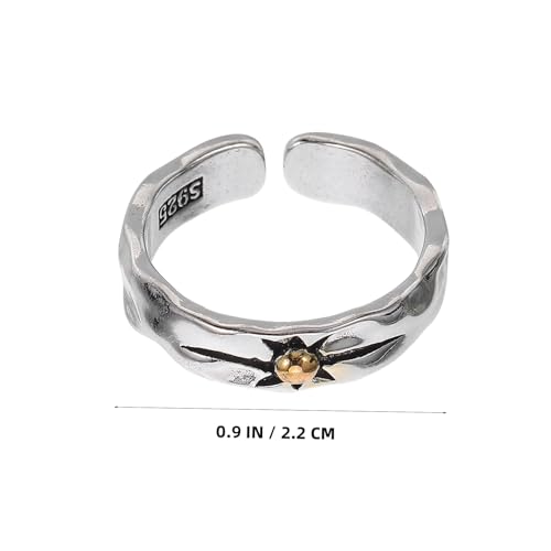 Beaupretty Fingerring Verstellbar Offener Sonnenring Metall Für Damen Herren Stylischer Ring Mit Punkmuster Für Individuelle Anpassung von Beaupretty