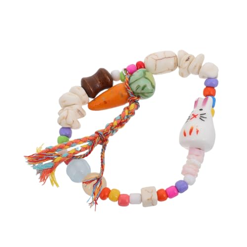 Beaupretty Verstellbares Armband mit Niedlicher Kaninchen und Karotten Form Elastisches Buntes Schmuckstück für Damen und Mädchen Spielerisches Design für Ostern und Geburtstagsfeiern von Beaupretty