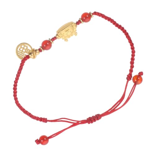 Beaupretty Verstellbares Rotes Drachen Armband Glücksbringer Schmuck für Damen und Herren Modisches Feng Shui Handgelenk Accessoire mit Dumpling Design von Beaupretty