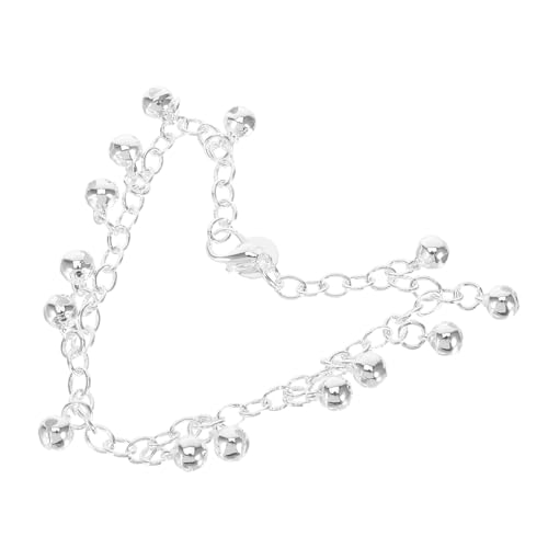 Beaupretty Verstellbares Silberplattiertes Fußkettchen mit Glockenanhängern Damen Leichtes Klangvolles Armband für Frauen und Mädchen Schmuck Geschenkidee von Beaupretty