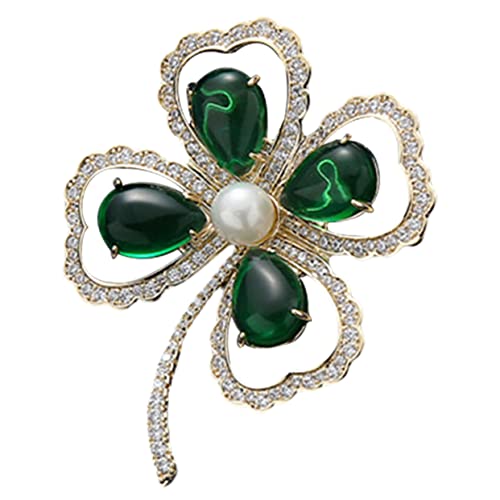 Beaupretty Vierblättrige Kleebrosche für Damen Stilvolles Accessoire mit Funkelnden Strasssteinen für Kleidung Taschen und Schals als für Besondere Anlässe und Feiertage von Beaupretty