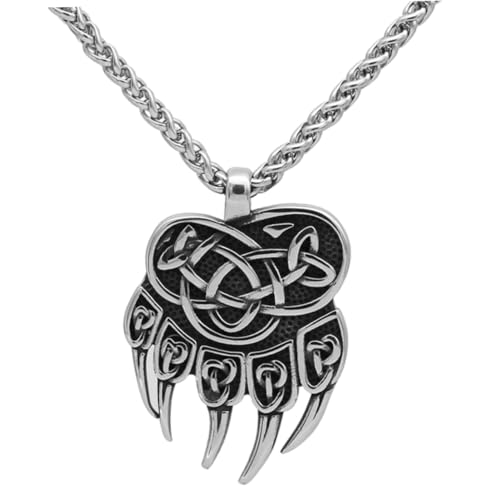 Beaupretty Viking Anhänger Halskette aus Nordic Stil Bärenklauenform Herren Schmuck Modisch Robust für Party Club von Beaupretty