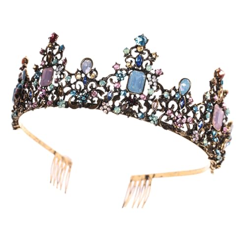 Beaupretty Vintage Barock Brautkrone Haarschmuck mit Filigranen Glänzenden Strasssteinen Leichtes Tiara Stirnband für Hochzeit Festzug und Besondere Anlässe Komfortabel und Elegant von Beaupretty