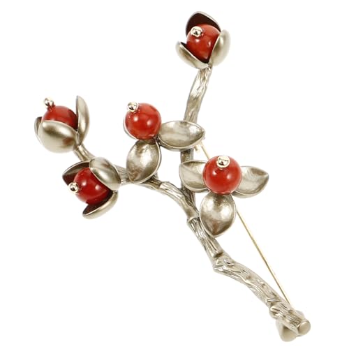 Beaupretty Vintage Brosche Rotbeeren Pin Rutsch Schmuck Damen Pflanzen Anstecknadel für Party Fest Alltag Leichtes Material Praktisch und Attraktiv für Frauen von Beaupretty