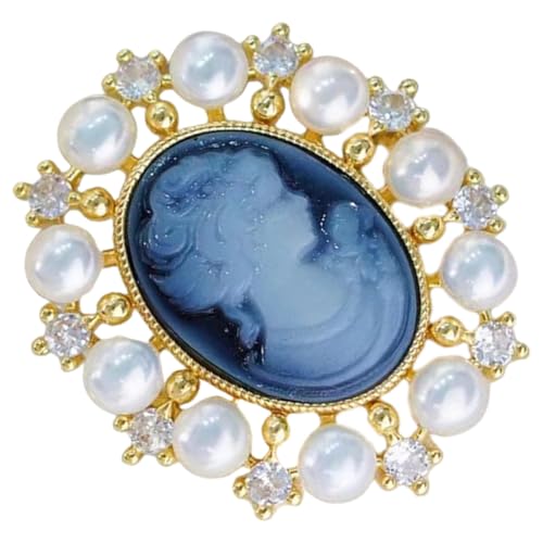 Beaupretty Vintage Brosche mit Perle und Viktorianischem Damen Porträt Anstecknadel und Anhänger Vielseitig als Schmuck für Kleidung Hüte Taschen für Hochzeit und Besondere Anlässe von Beaupretty