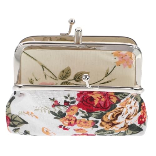 Beaupretty Blumenmuster Geldbörse Damen Kleine Münzbörse Tragbare Aufbewahrungstasche Canvas Vielseitige Geldbörse für Karten und Münzen Kompakt für Handtaschen von Beaupretty