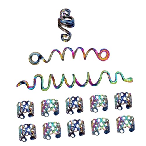 Beaupretty Vintage Dreadlock Haarschmuck Teiliges Metall Spiral Haarringe und Clips Vielseitige Zopfaccessoires für Frauen Einfache Anwendung Langlebig für Partys und Alltag von Beaupretty