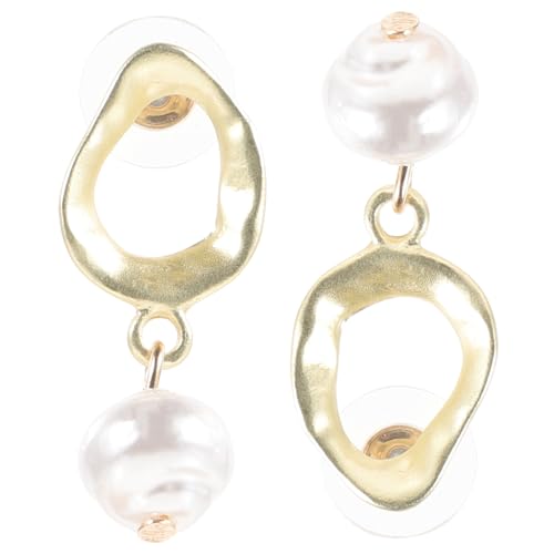 Beaupretty Vintage Europäische und Amerikanische Damen Ohrringe mit Natürlichen Süßwasserperlen Hängende Perlenohrringe für Frauen Eleganter und Einzigartiger Schmuck für Besondere Anlässe von Beaupretty