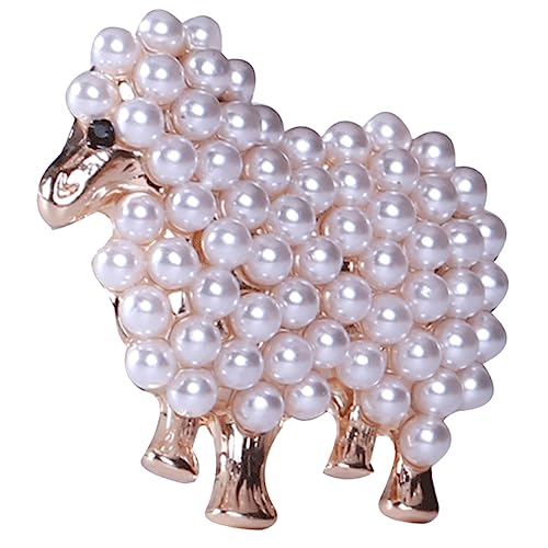 Beaupretty Vintage Pearl Sheep Brosche für Damen Dekorative Anstecknadel für Kleidung Schals und Hüte Geschenkidee zu Geburtstagen und Valentinstag Robustes Material für Besondere Anlässe von Beaupretty