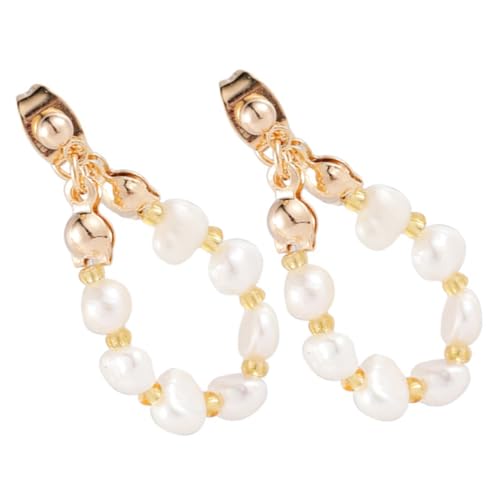 Beaupretty Vintage Perlenohrringe Tropfen Hängend Sanfte Süßwasser Perlen Eardrop Ohrschmuck Damen Elegante Retro Ohrringe im Palaststil Leicht und Stilvoll für Festliche Anlässe von Beaupretty