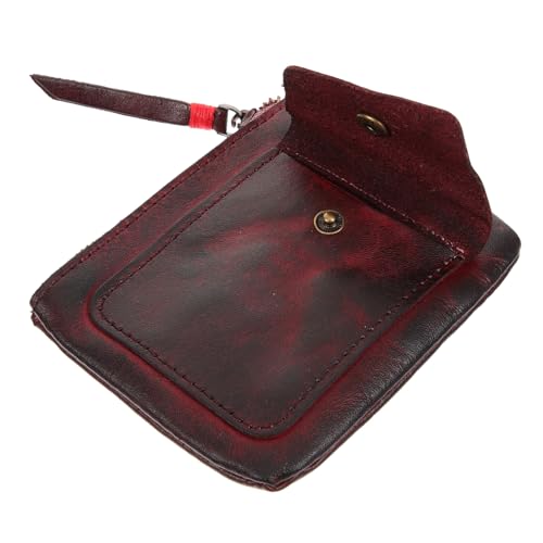 Beaupretty Vintage Portemonnaie aus Pflanzlich Gegerbtem Mini Münzbeutel mit Reißverschluss Langlebige Kleingeldbörse für Damen und Herren Vielseitige Geldtasche für Alltag und Reisen von Beaupretty