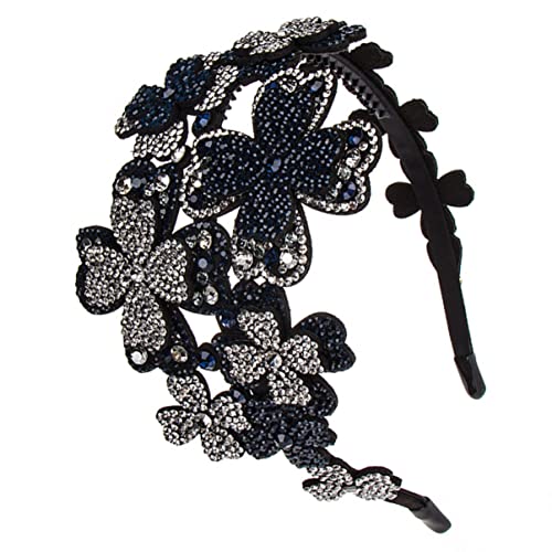 Beaupretty Vintage Strass Flapper Damen Stirnband Glitzer Blume Haarband Für Hochzeiten Partys Und Weihnachten Elastisch Rutschfest in Grau von Beaupretty